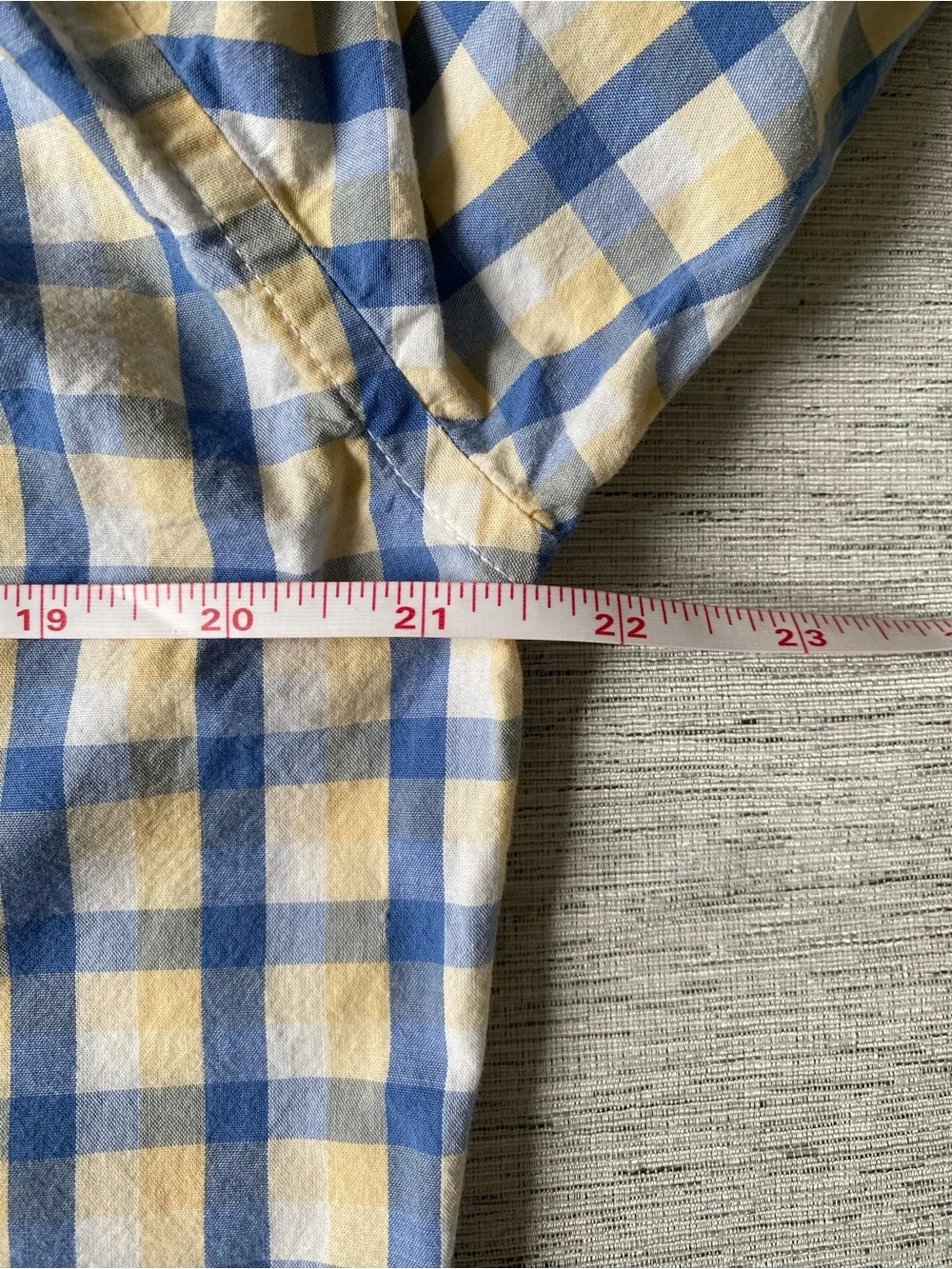 J. Crew Blue and Cream Check Button-Down Shirt
